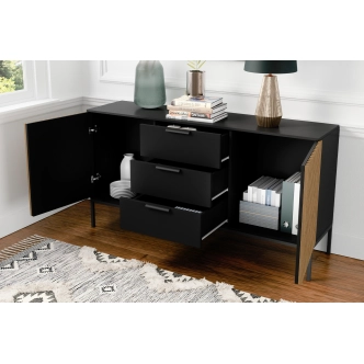 Komoda CHRISTOBEL, černý mat/dub artisan