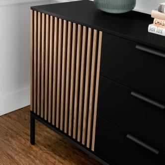 Komoda CHRISTOBEL, černý mat/dub artisan