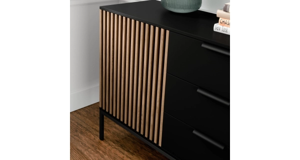 Komoda CHRISTOBEL, černý mat/dub artisan