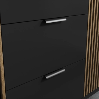 Komoda CHRISTOBEL, černý mat/dub artisan