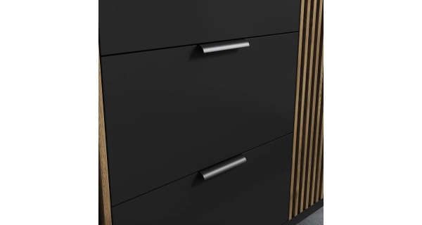 Komoda CHRISTOBEL, černý mat/dub artisan