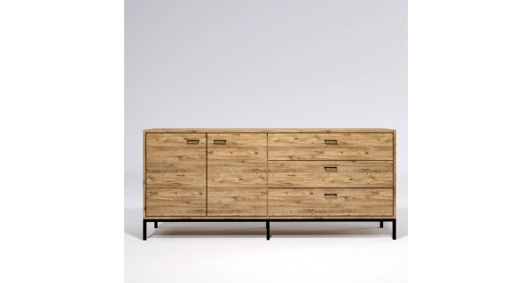 Komoda CLAPTON, dub/černá