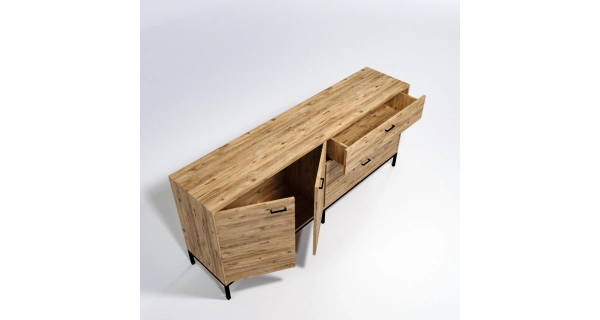 Komoda CLAPTON, dub/černá