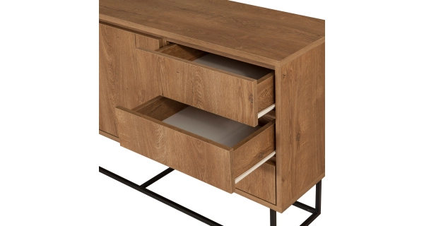 Komoda CLYDE, vlašský ořech/černá