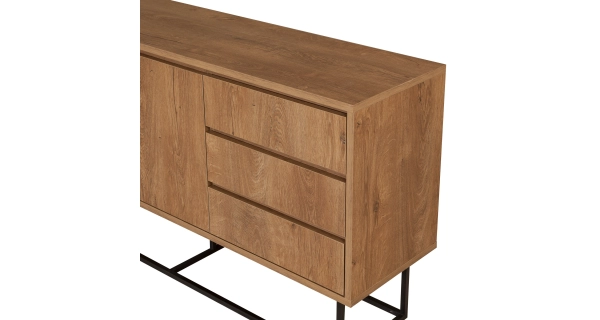 Komoda CLYDE, vlašský ořech/černá