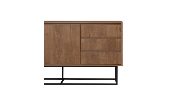 Komoda CLYDE, vlašský ořech/černá