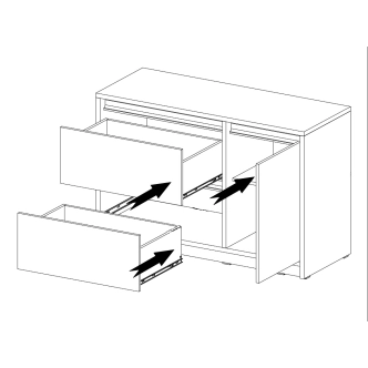 Komoda CORIXA 1D, borovice andersen/congo