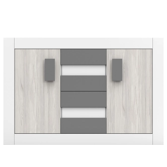 Komoda COSTANZO 2D4S, bílá/dub kathult/grafit