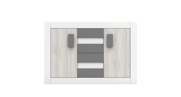 Komoda COSTANZO 2D4S, bílá/dub kathult/grafit