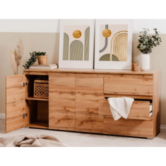 Komoda DAGLARI 3D3S, zlatý dub