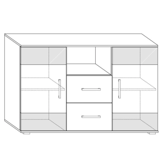 Komoda DAMARA, craft bílý/grafit, 5 let záruka