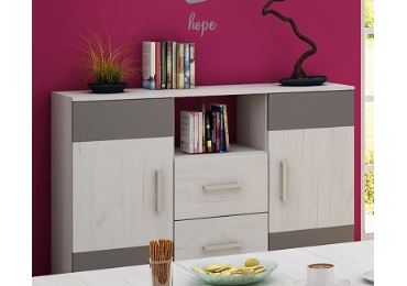 Komoda DAMARA, craft bílý/grafit