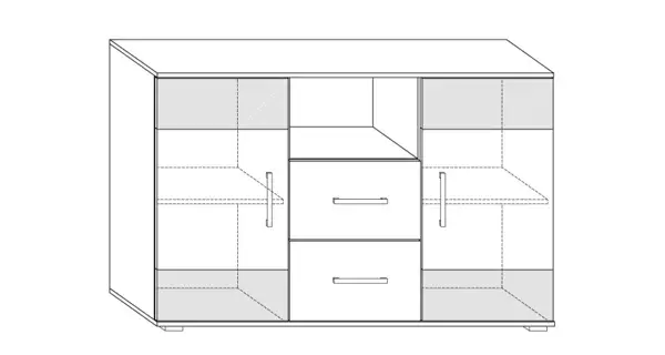 Komoda DAMARA, dub sonoma sv./dub sonoma tm.