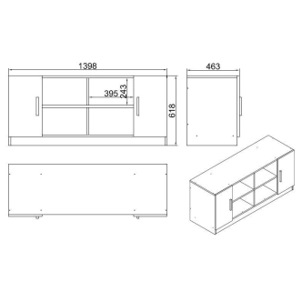 Komoda DENNY, bílá