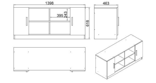 Komoda DENNY, bílá