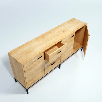 Komoda DERBIANA, dub/černá