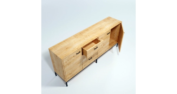 Komoda DERBIANA, dub/černá