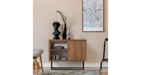 Komoda DOMINGO, vlašský ořech/černá