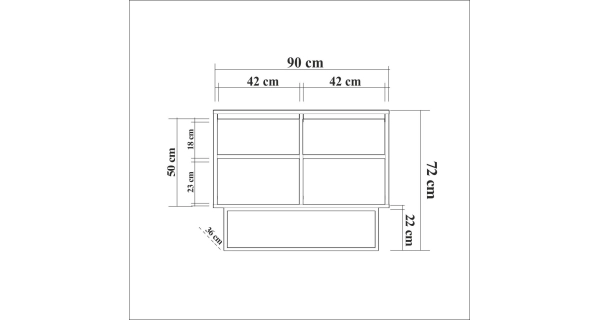 Komoda DOMINGO, vlašský ořech/černá