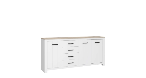 Komoda DON, bílá/dub bianco, 5 let záruka