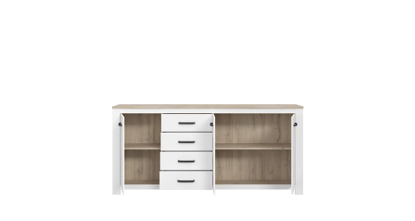 Komoda DON, bílá/dub bianco, 5 let záruka