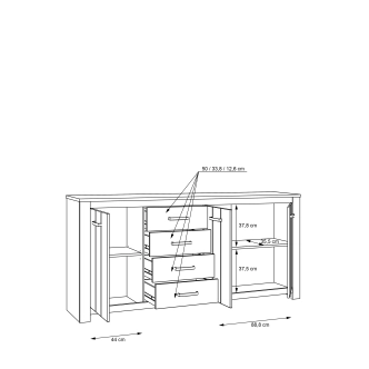 Komoda DON, bílá/dub bianco, 5 let záruka