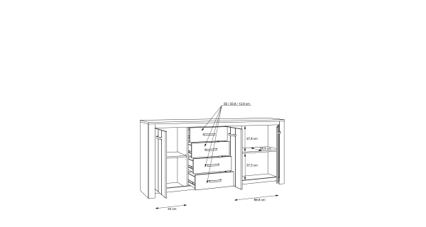 Komoda DON, bílá/dub bianco, 5 let záruka