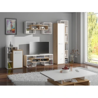 Komoda DORINDA 1D levá, dub artisan/bílá, 5 let záruka