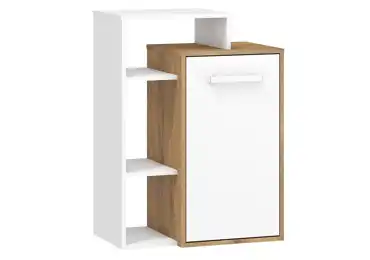 Komoda DORINDA 1D levá, dub burgundský/bílá