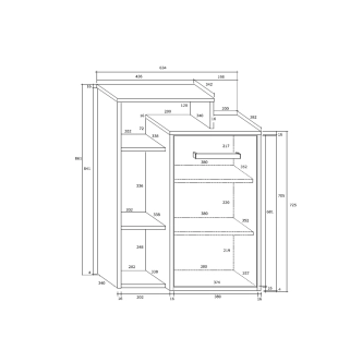 Komoda DORINDA 1D levá, dub sonoma/bílá, 5 let záruka