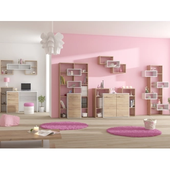 Komoda DORINDA 2D, craft bílý/craft zlatý, 5 let záruka