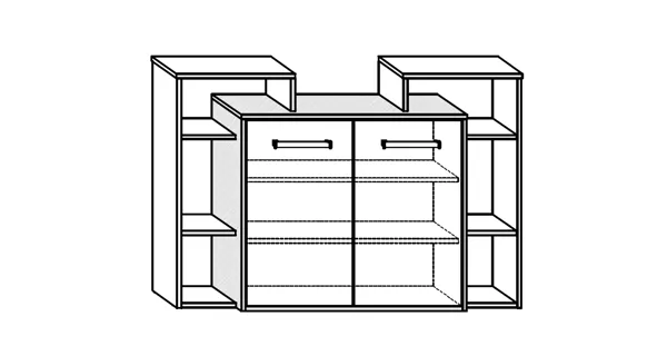 Komoda DORINDA 2D, dub artisan/bílá