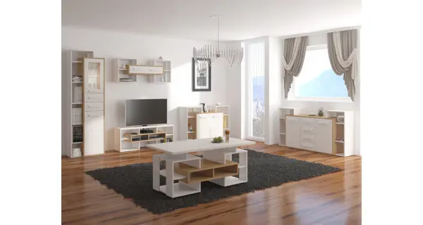 Komoda DORINDA 2D, dub artisan/bílá