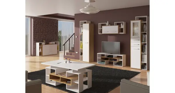 Komoda DORINDA 2D4S, dub artisan/bílá