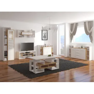 Komoda DORINDA 2D4S, dub artisan/bílá