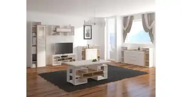 Komoda DORINDA 2D4S, dub artisan/bílá