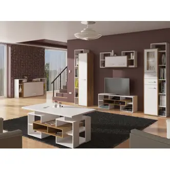 Komoda DORINDA 2D4S, dub burgundský/bílá, 5 let záruka