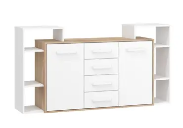 Komoda DORINDA 2D4S, dub sonoma/bílá