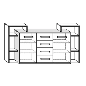 Komoda DORINDA 2D4S, dub sonoma tmavý/dub sonoma, 5 let záruka