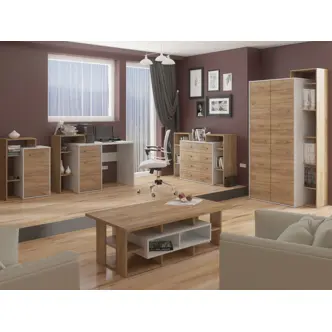 Komoda DORINDA 4S, craft bílý/craft zlatý