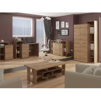 Komoda DORINDA 4S, craft tobaco/craft zlatý