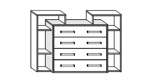 Komoda DORINDA 4S, dub artisan/bílá