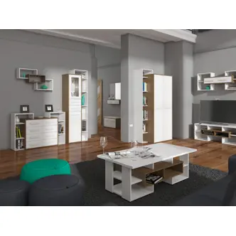 Komoda DORINDA 4S, dub artisan/bílá