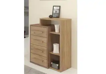 Komoda DORINDA 4S pravá, craft tobaco/craft zlatý