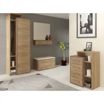 Komoda DORINDA 4S pravá, craft tobaco/craft zlatý