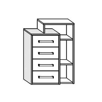 Komoda DORINDA 4S pravá, dub artisan/bílá, 5 let záruka