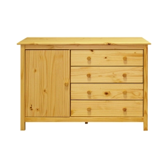 Komoda DWAYNE 1D4S, masiv borovice