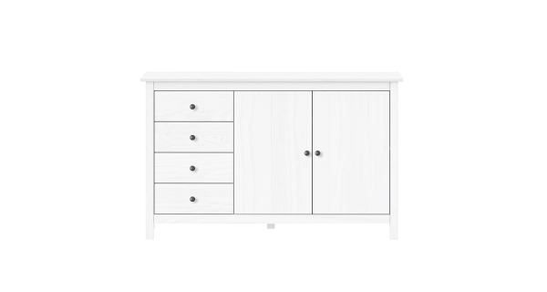 Komoda DWAYNE 2D4S, masiv borovice/bílá