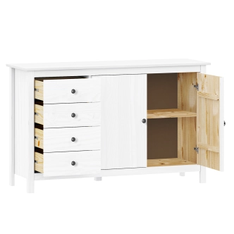 Komoda DWAYNE 2D4S, masiv borovice/bílá