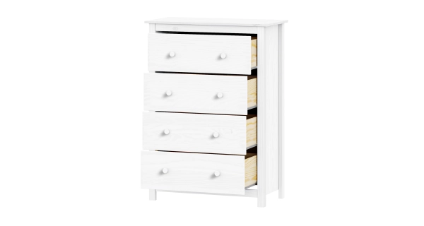 Komoda DWAYNE 4S, masiv borovice bílá